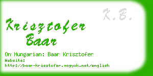 krisztofer baar business card